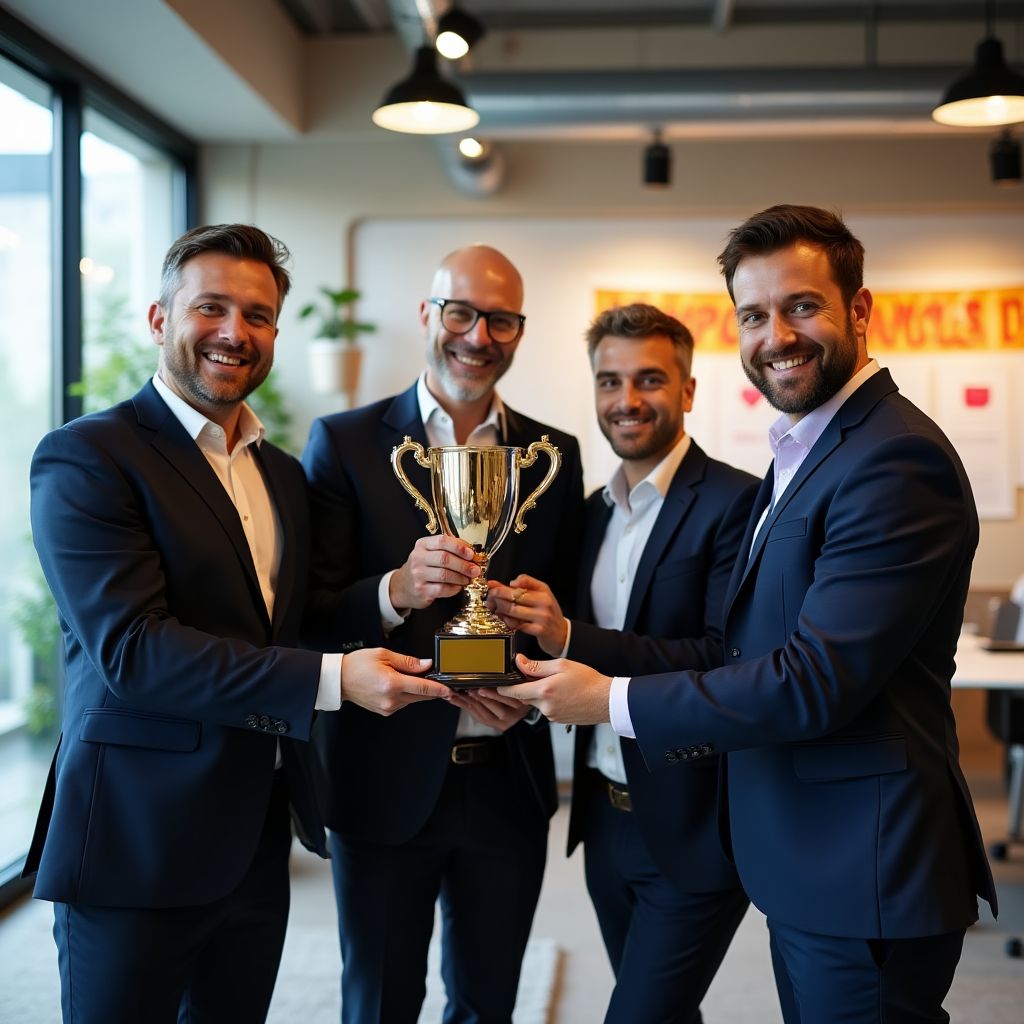 Team celebrating milestone achievement